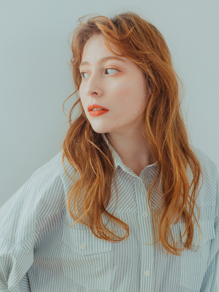 センターパート×ロング